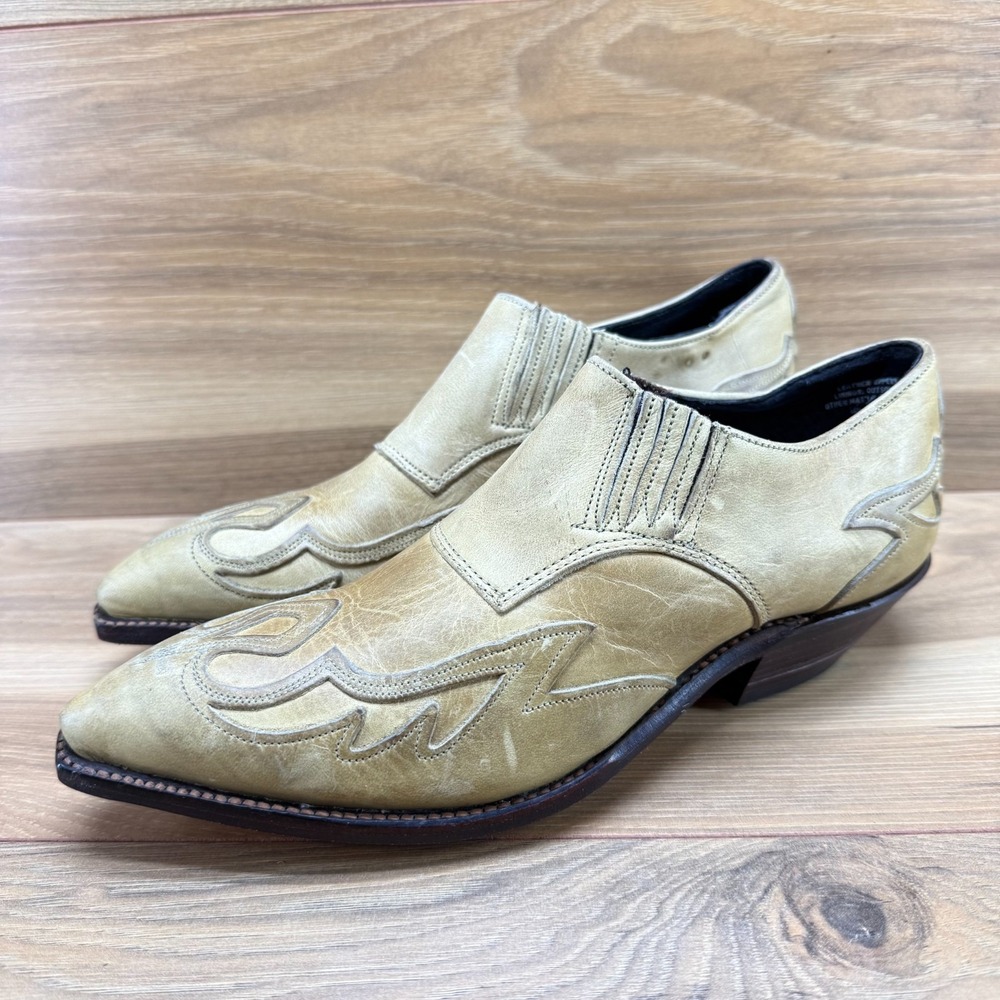 CODE WEST Vintage Western Booties Womens 6 M Tan Leather Tan Beige
